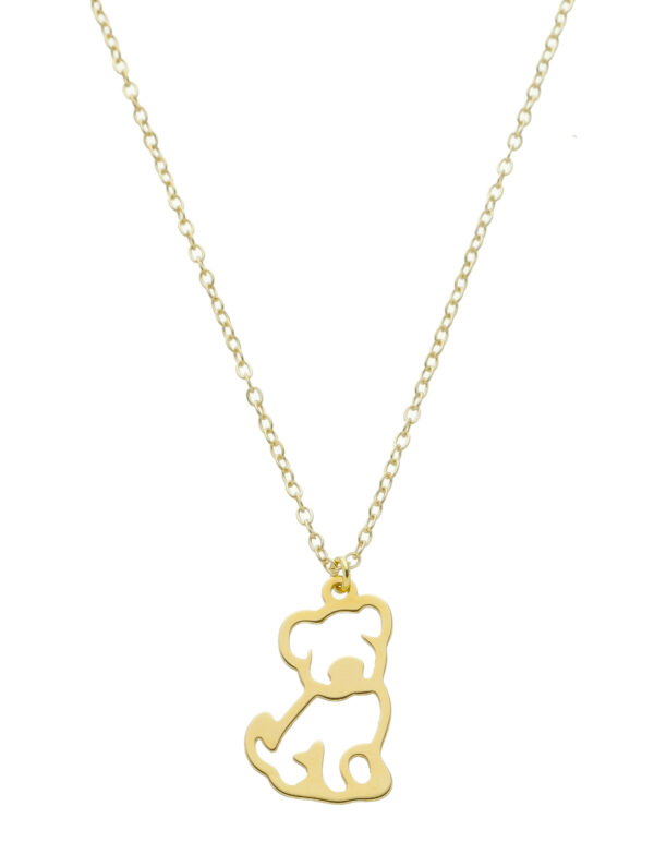 Colar Com Pingente De Cachorrinho Banhado A Ouro 18K