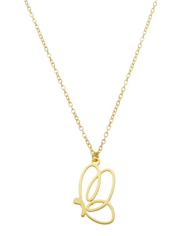 Pingente De Borboleta Vazada Banhado a Ouro 18k