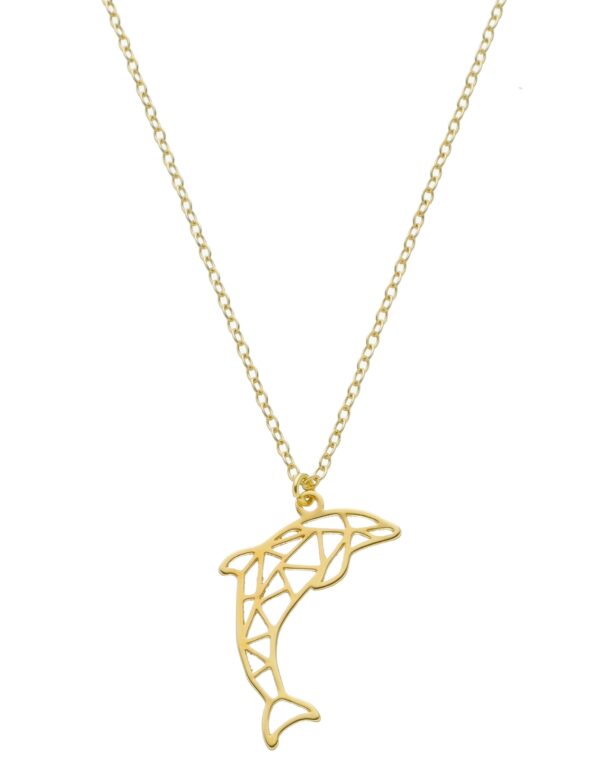 Pingente De Golfinho Vazado Banhado a Ouro 18k