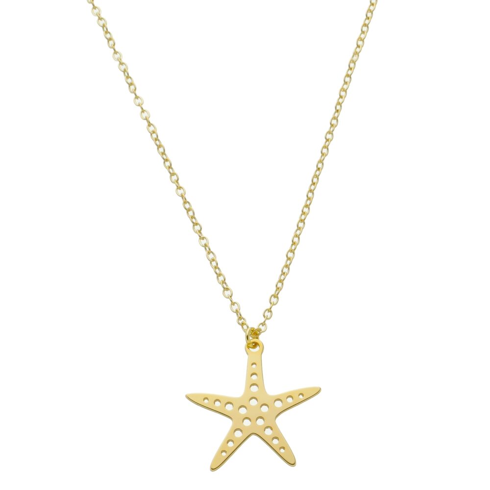Pingente Estrela do Mar Banhado a Ouro 18k