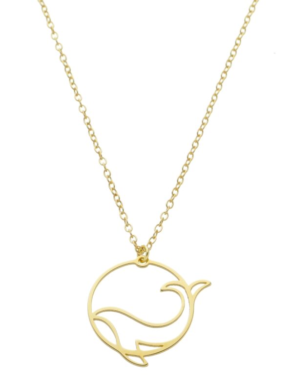 Pingente De Baleia Vazado Banhado a Ouro 18k