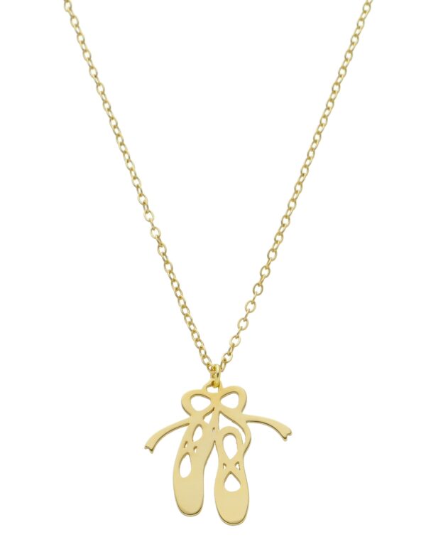 Pingente De Sapatilhas De Bailarina Banhado a Ouro 18k