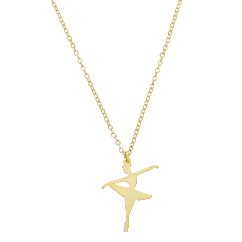 Pingente De Bailarina Banhado a Ouro 18k