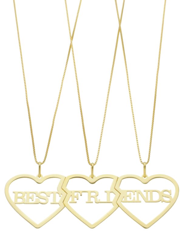Kit 3 Colares Best Friends Banhado a Ouro 18k