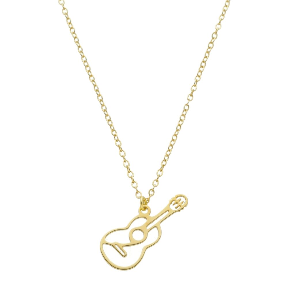 Pingente De Violão Banhado a Ouro 18k