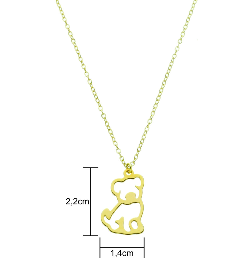 Colar Com Pingente De Cachorrinho Banhado A Ouro 18K - Imagem 2