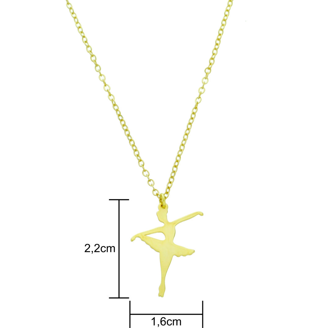 Pingente De Bailarina Banhado a Ouro 18k - Imagem 2