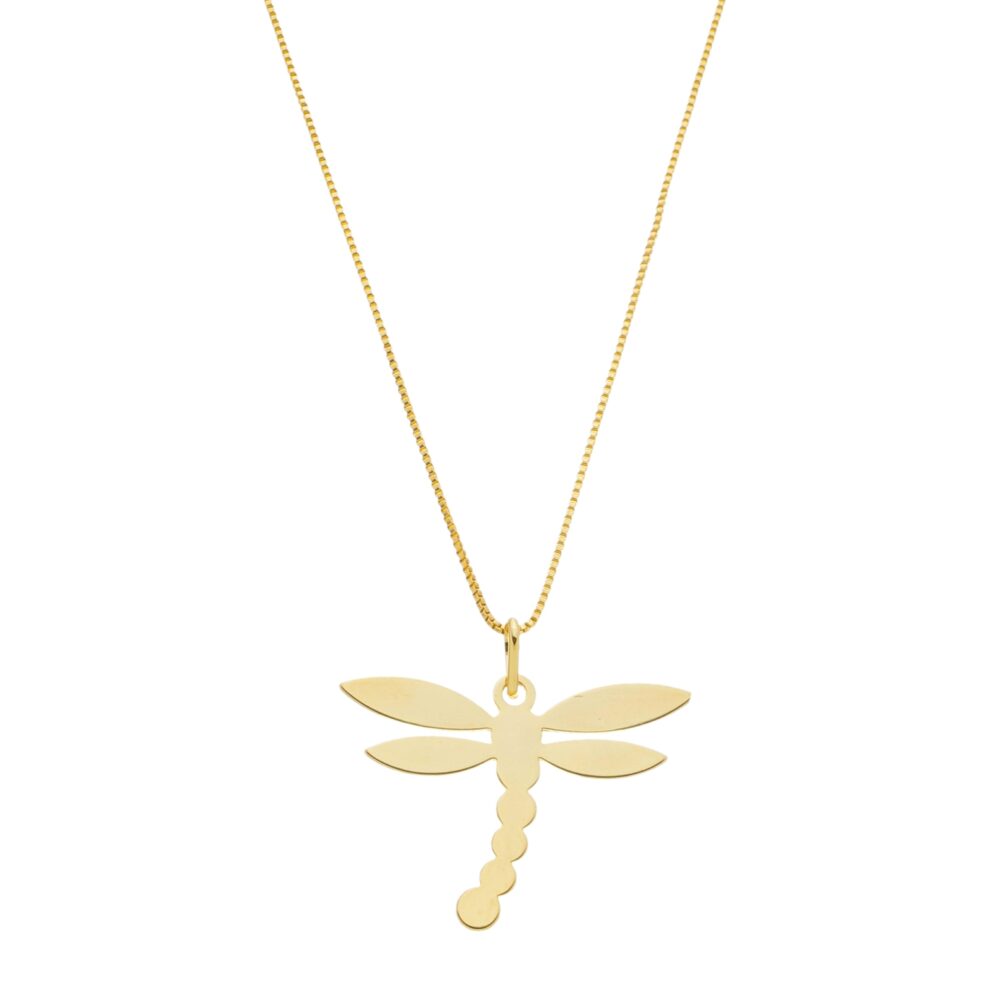 Pingente De Libélula Banhado a Ouro 18k