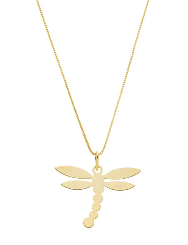 Pingente De Libélula Banhado a Ouro 18k