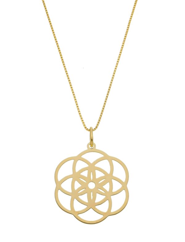 Pingente Flor Vazada Banhado a Ouro 18k