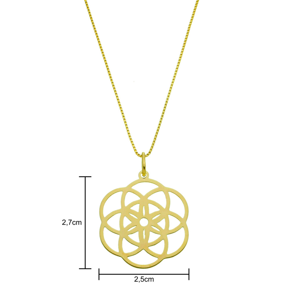 Pingente Flor Vazada Banhado a Ouro 18k - Imagem 2