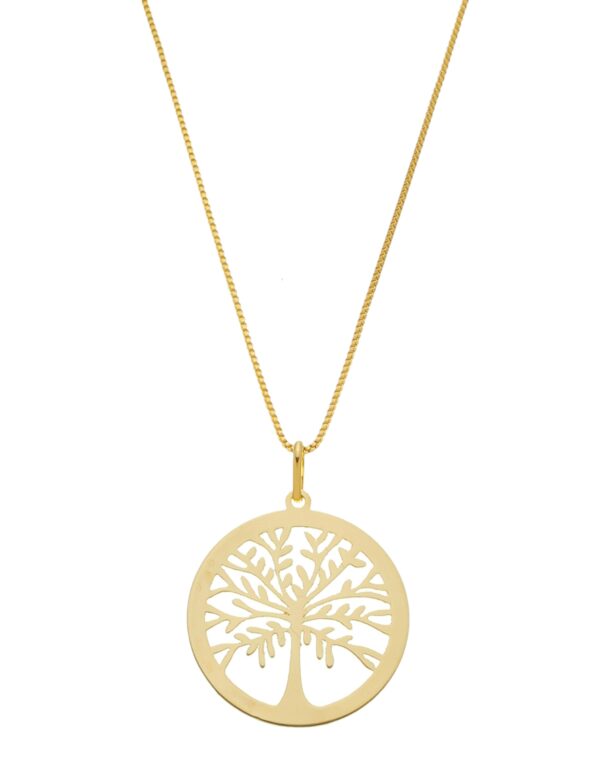 Pingente Árvore Da Vida Banhado a Ouro 18k